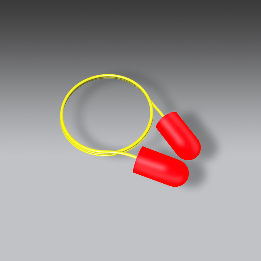 orejeras para la seguridad industrial tapon auditivo ecofriendly de 32 db anaranjado con cordon amarillo alta visibilidad modelo db 32orng marca jyrsa
